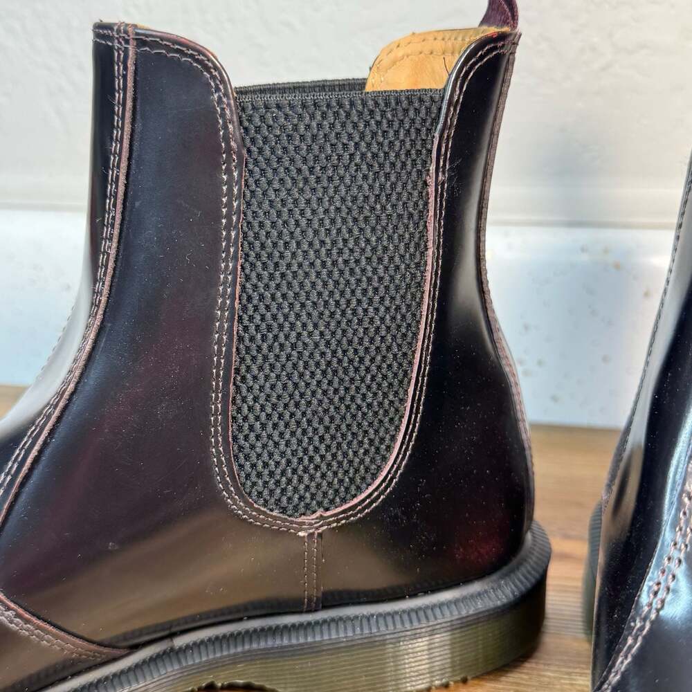 Dr. Martens Flora Chelsea Boots in Cherry Red Arcadia Leather Size 7 NWOT - Picture 7 of 11